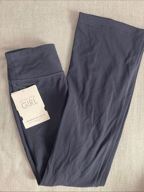 ATHLETA Girl Navy High Rise Chit Chat Flare Pant